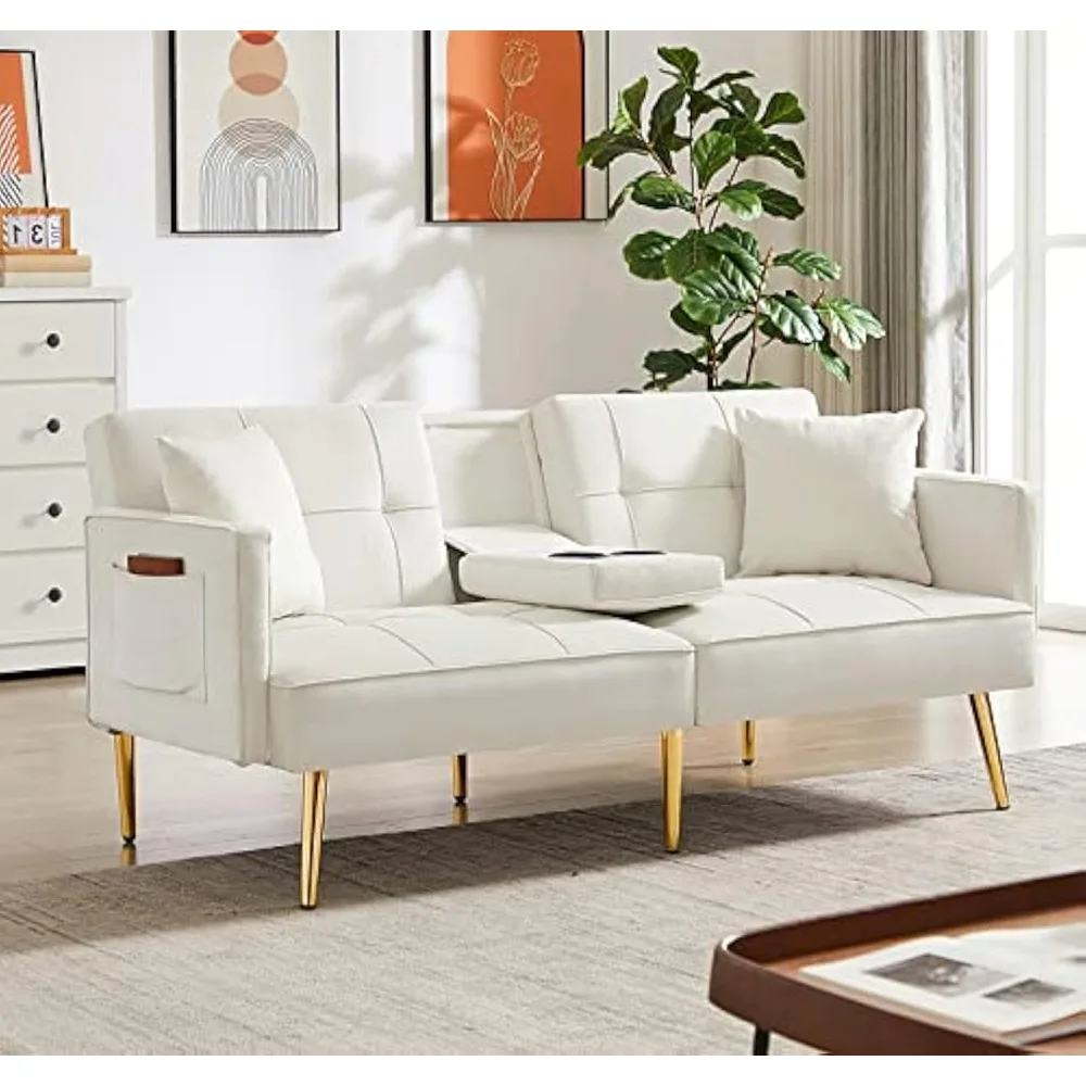 Futon Sofa Bed Modern Linen Fabric Couch Bed Loveseat Convertible Daybed with 2 Cup Holders and Removable Armrests
Futon Sofa Bed Modern Linen Fabric Couch Bed Loveseat Convertible Daybed with 2 Cup Holders and Removable Armrests