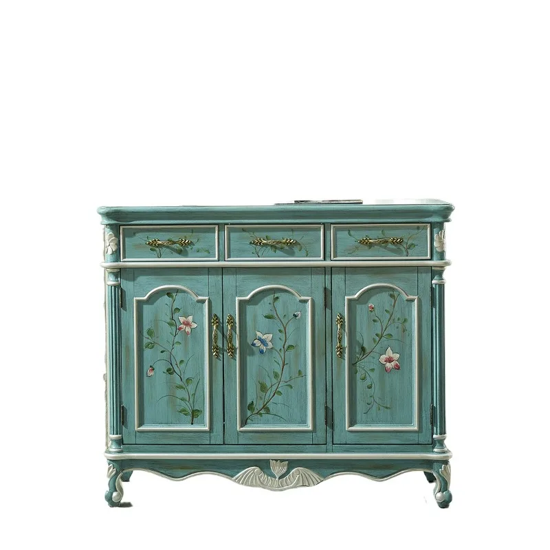 American European furniture country retro light blue white brown activity baffle multi-layer shoe cabinet entrance side cabinet
American European furniture country retro light blue white brown activity baffle multi-layer shoe cabinet entrance side cabinet