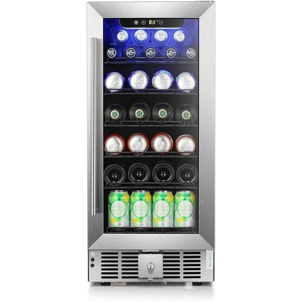 15 Inch-115 Cans Beverage Refrigerator Cooler - 2.9 Cu.Ft Wine Cooler with Safty Lock, Low Noise, Transparent Glass Door
15 Inch-115 Cans Beverage Refrigerator Cooler - 2.9 Cu.Ft Wine Cooler with Safty Lock, Low Noise, Transparent Glass Door