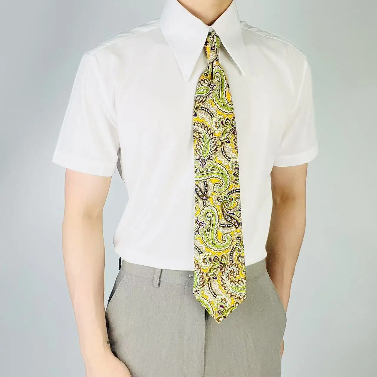 Short Sleeve Men's Shirt Italian Long Point Collar Godfather Collar Summer Versatile Anti-Wrinkle Comfortable No Iron Profess...
Short Sleeve Men's Shirt Italian Long Point Collar Godfather Collar Summer Versatile Anti-Wrinkle Comfortable No Iron Profess...