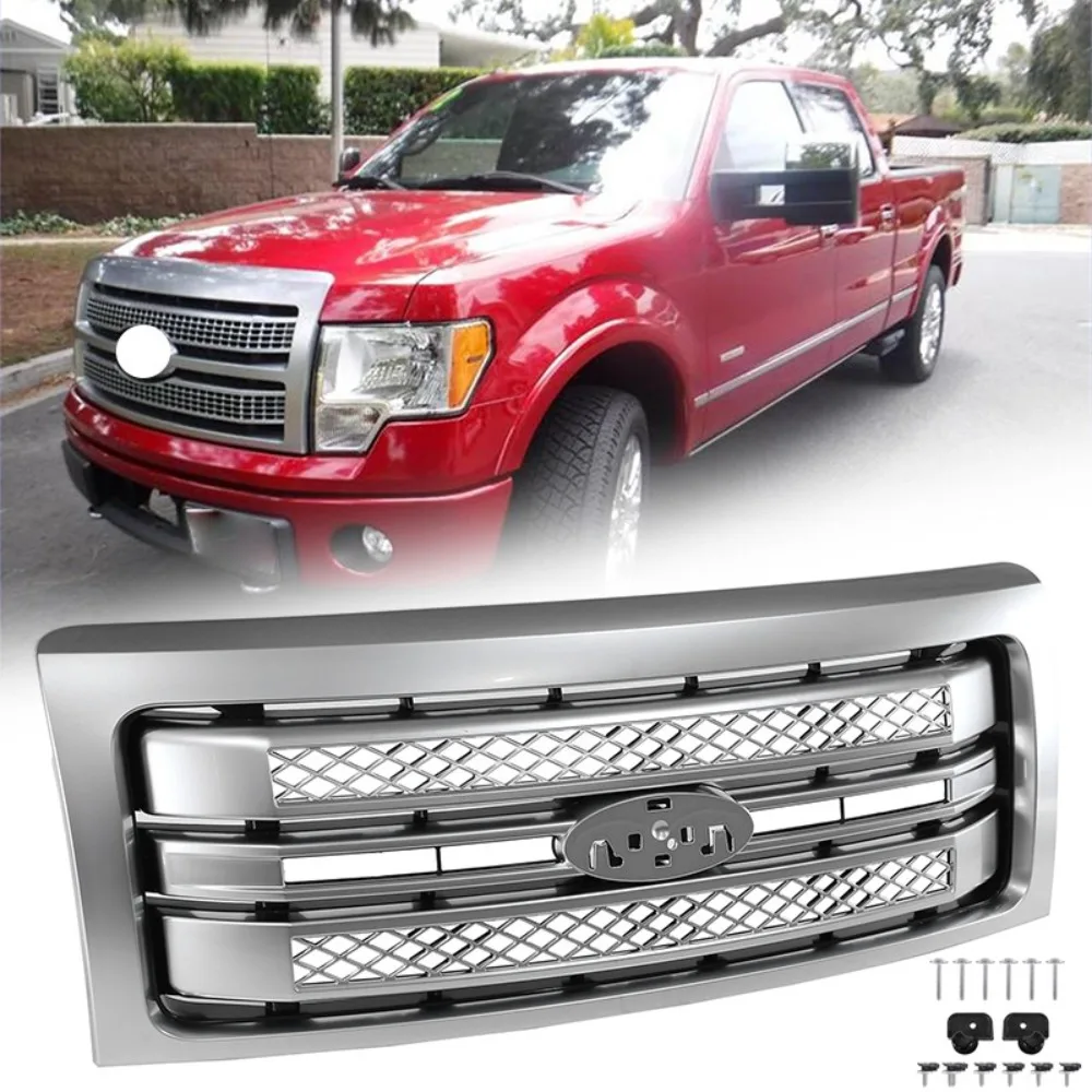 Brushed Satin Aluminum Front Grille For 2009-2014 Ford F-150 F150 Platinum Style
Brushed Satin Aluminum Front Grille For 2009-2014 Ford F-150 F150 Platinum Style