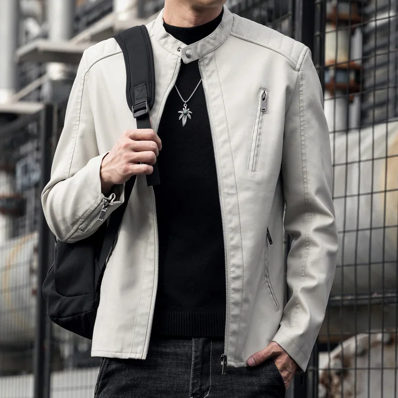 New Fashion Men Slim Fit Motorcycle Leather Jackets Man Spring Stand Collar Casual PU Leather Coats Quality Male Thin Jackets 5X
New Fashion Men Slim Fit Motorcycle Leather Jackets Man Spring Stand Collar Casual PU Leather Coats Quality Male Thin Jackets 5X