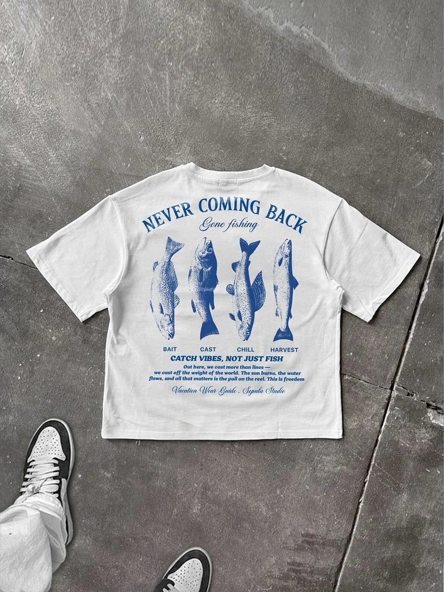 Vacation Wear Guide Vintage Sea Fishing Graphic Cotton Short Sleeve T-Shirt Men Summer Short Sleeves Tshirt Streetwear Women Top
Vacation Wear Guide Vintage Sea Fishing Graphic Cotton Short Sleeve T-Shirt Men Summer Short Sleeves Tshirt Streetwear Women Top