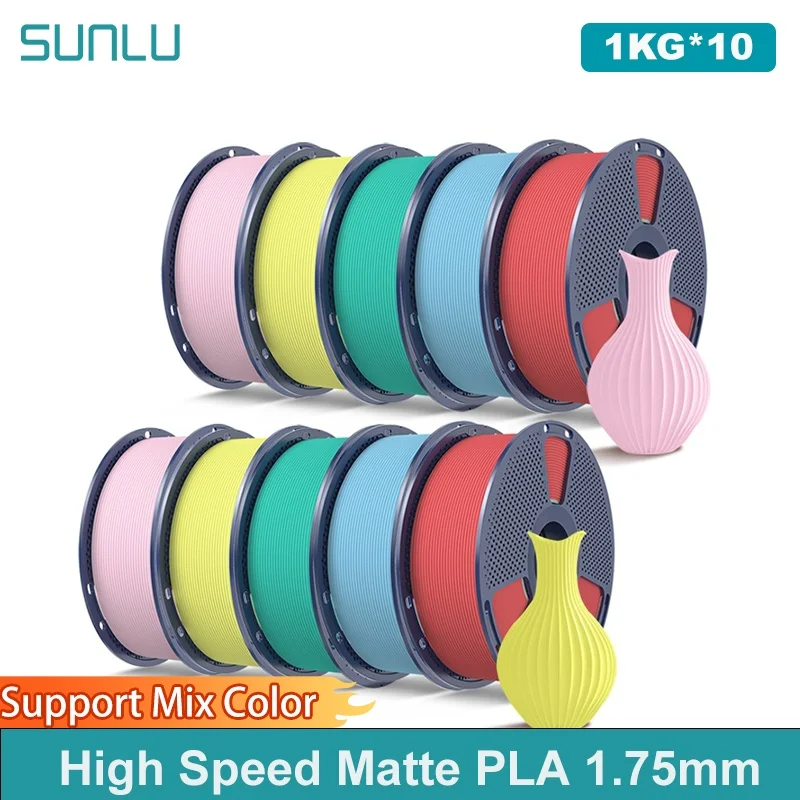 SUNLU 10KG High Speed Matte PLA Filament 1.75mm 1kg Spool (2.2lbs) High Speed Printing Filament Fit Most FDM Printer
SUNLU 10KG High Speed Matte PLA Filament 1.75mm 1kg Spool (2.2lbs) High Speed Printing Filament Fit Most FDM Printer