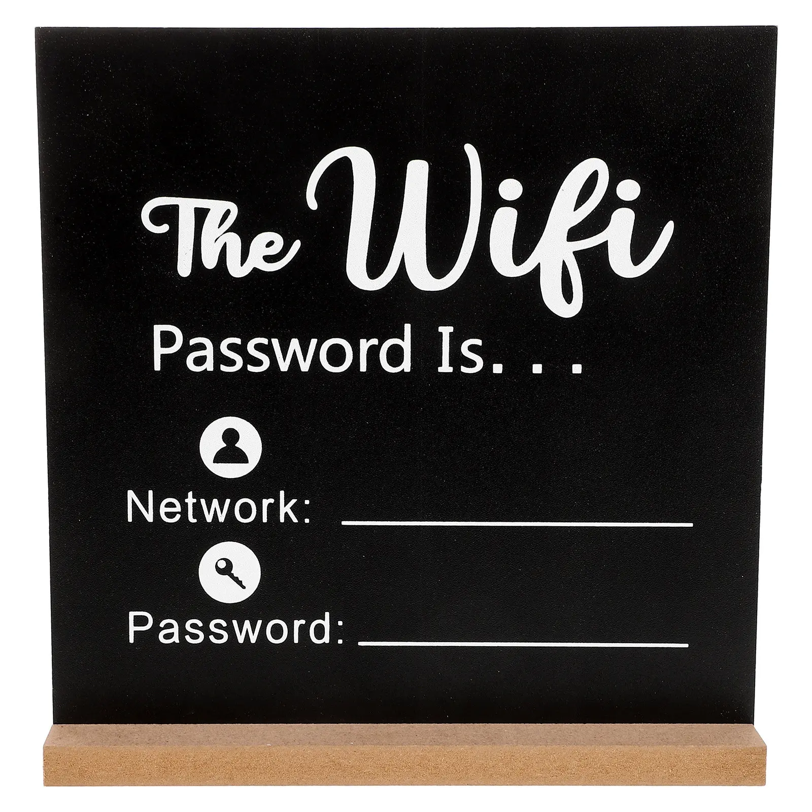 Wooden WiFi Password Sign Tabletop Chalkboard Writable Rustic Password Display for Home Office Hotel Network Writable WiFi Sign
Wooden WiFi Password Sign Tabletop Chalkboard Writable Rustic Password Display for Home Office Hotel Network Writable WiFi Sign