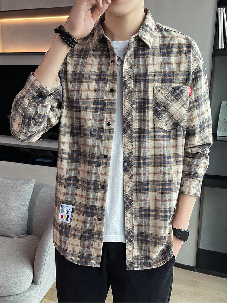 Fashionable Plaid Shirt Men's Loose Spring Autumn Style Casual Classic Long Sleeve Button up Top D Label Removed
Fashionable Plaid Shirt Men's Loose Spring Autumn Style Casual Classic Long Sleeve Button up Top D Label Removed