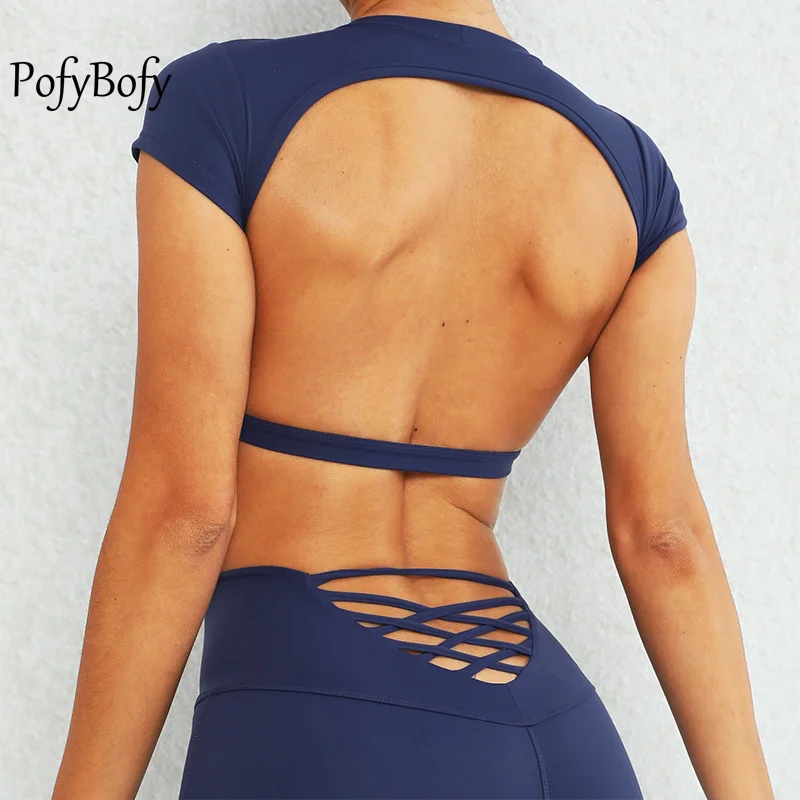 PofyBofy Sexy Hollow Back Built in Chest Padded Shockproof Crop Top Softness Short Sleeve Yoga Workout Women T-Shirts Sport Wear
PofyBofy Sexy Hollow Back Built in Chest Padded Shockproof Crop Top Softness Short Sleeve Yoga Workout Women T-Shirts Sport Wear