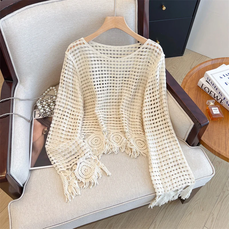 Casual Long Sleeve Elegant basics O-neck Chic Vintage Hollow Out Loose Top Office Lady Plus Size Clothing
Casual Long Sleeve Elegant basics O-neck Chic Vintage Hollow Out Loose Top Office Lady Plus Size Clothing