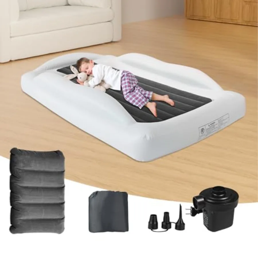 Inflatable Toddler Travel Bed - 61 Inches With Pillow Portable Toddler Bed for Travel with Safety Sides - Cozy Air Mattress Set
Inflatable Toddler Travel Bed - 61 Inches With Pillow Portable Toddler Bed for Travel with Safety Sides - Cozy Air Mattress Set