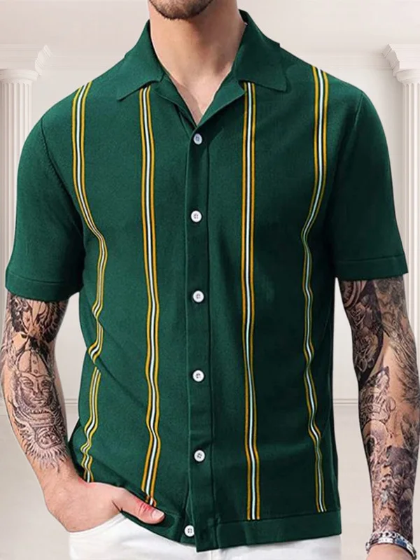 Summer New Men's Knitted Stripe irt ort Sve Busin irt Slim Fit Polyester Casual Wear Daily Light Weight
Summer New Men's Knitted Stripe irt ort Sve Busin irt Slim Fit Polyester Casual Wear Daily Light Weight