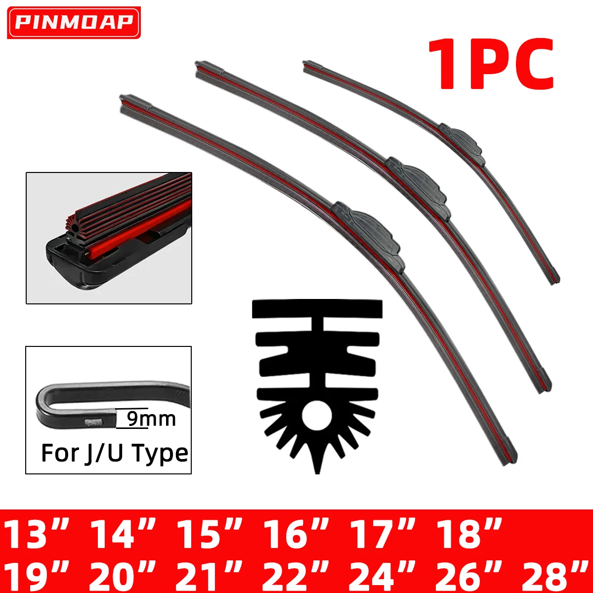 1PC 11 Layer Rubber Strip J/U-Shaped Car Windshield Wiper Accessories 13 "14" 15 "16" 17 "18" 19 "20" 21 "22" 24 "26" 28“
1PC 11 Layer Rubber Strip J/U-Shaped Car Windshield Wiper Accessories 13 "14" 15 "16" 17 "18" 19 "20" 21 "22" 24 "26" 28“
