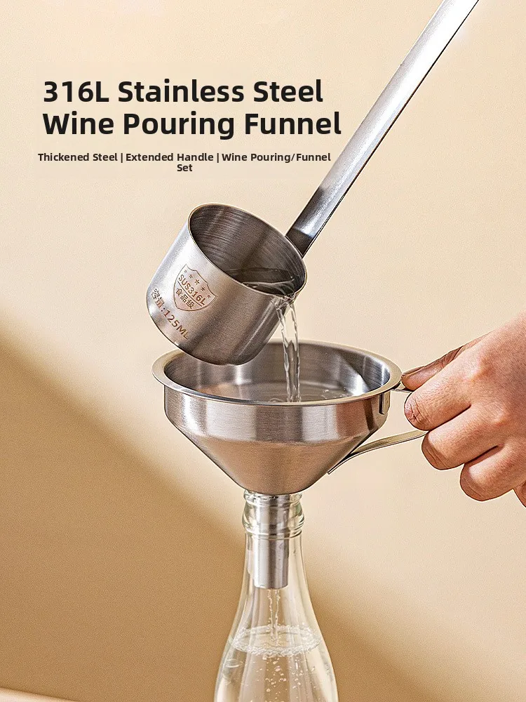 Modern Housewife 316L Stainless Steel Funnel with Filter Net for Adding Oil Food Grade Long Handle Wine Spoon Grape Extractor
Modern Housewife 316L Stainless Steel Funnel with Filter Net for Adding Oil Food Grade Long Handle Wine Spoon Grape Extractor