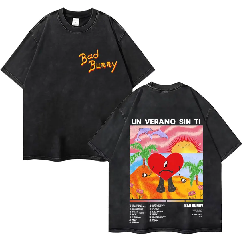 Bad Bunny Un Verano Sin Ti Графический принт Ретро футболка Мужская одежда Мода Хип-хоп Негабаритные винтажные потертые футболки унисекс
Bad Bunny Un Verano Sin Ti Графический принт Ретро футболка Мужская одежда Мода Хип-хоп Негабаритные винтажные потертые футболки унисекс