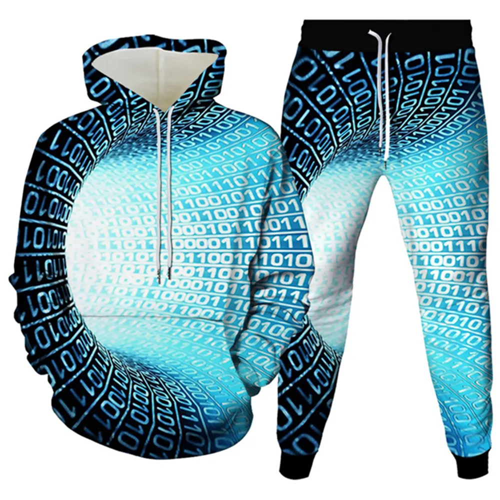 Men Fashion Colorful Paint Whirlpool Chequered Vortex 0 1 Print Clothes Sets Women Hoodies+Trousers 2pcs Suit Clothes Plus Size
Men Fashion Colorful Paint Whirlpool Chequered Vortex 0 1 Print Clothes Sets Women Hoodies+Trousers 2pcs Suit Clothes Plus Size