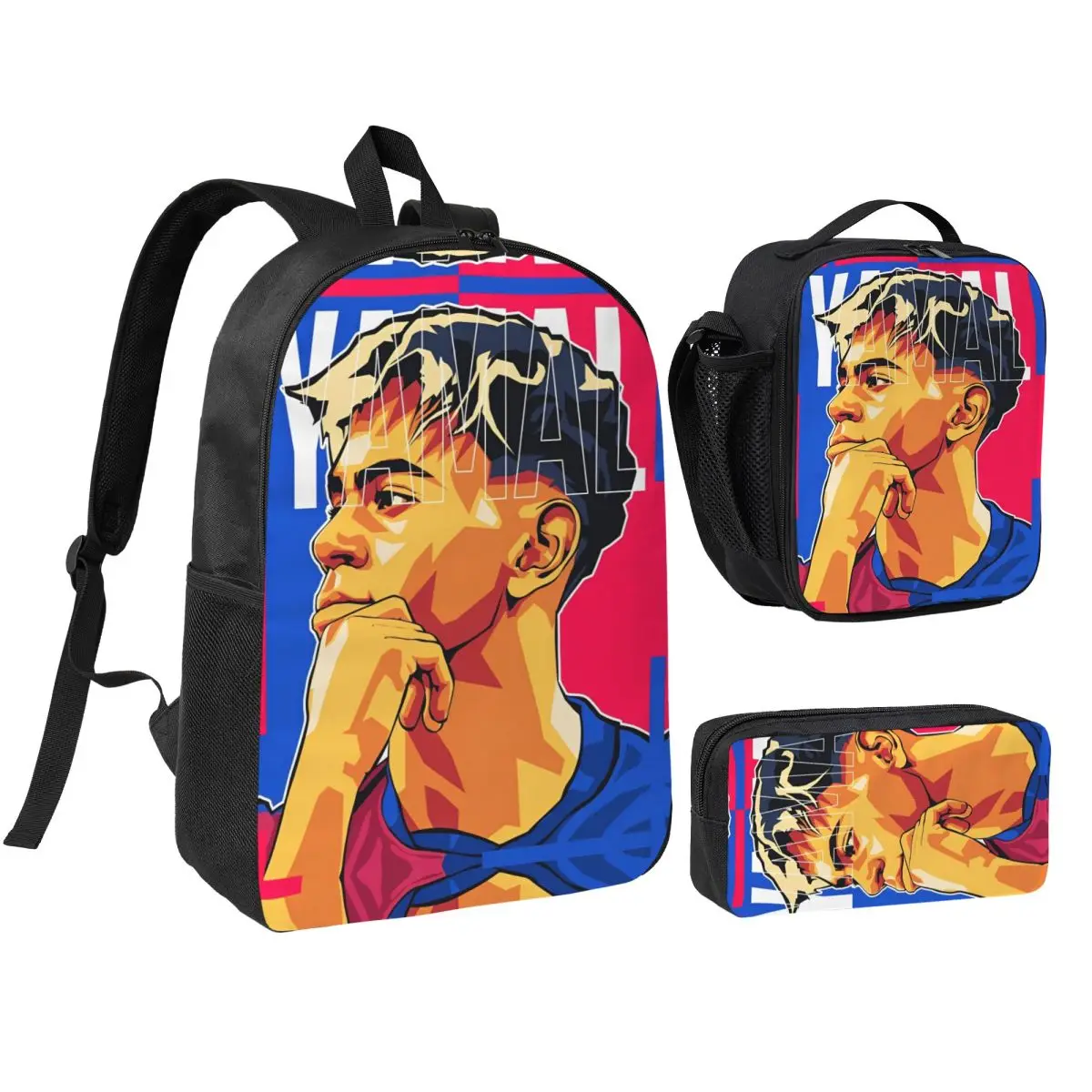 Oil Painting Version L-Lamine Y-Yamal 3pecs/set Backpack for Student College Shoulder Bag Lunch bag Pencil Case
Oil Painting Version L-Lamine Y-Yamal 3pecs/set Backpack for Student College Shoulder Bag Lunch bag Pencil Case