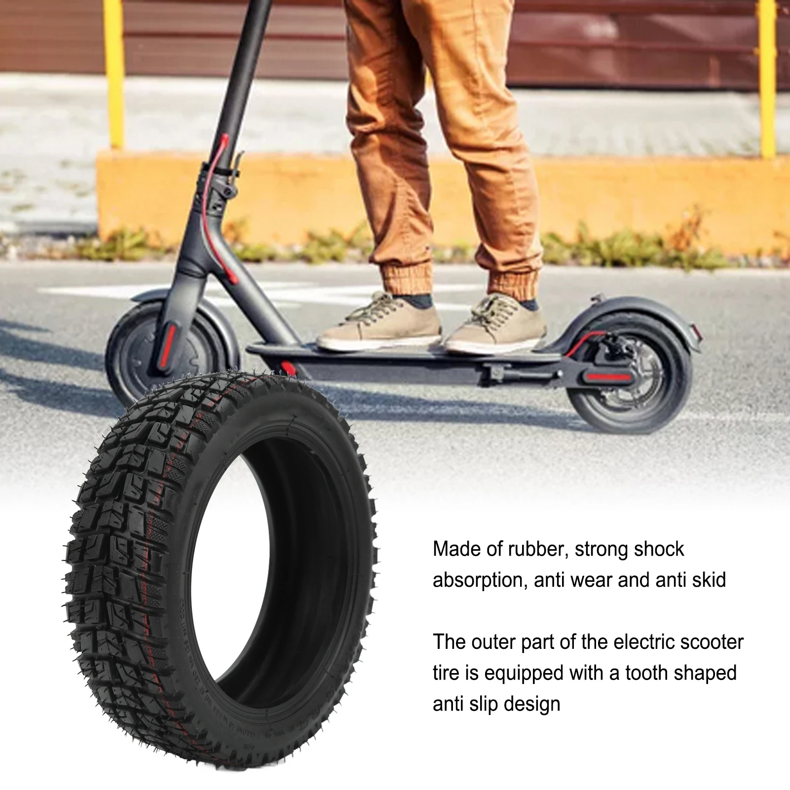 10x2.75‑6.5 Tubeless Tire Strong Shock Absorption Explosion Proof Thickened 10 Inch Electric Scooter Tire For Safe Cycling
10x2.75‑6.5 Tubeless Tire Strong Shock Absorption Explosion Proof Thickened 10 Inch Electric Scooter Tire For Safe Cycling