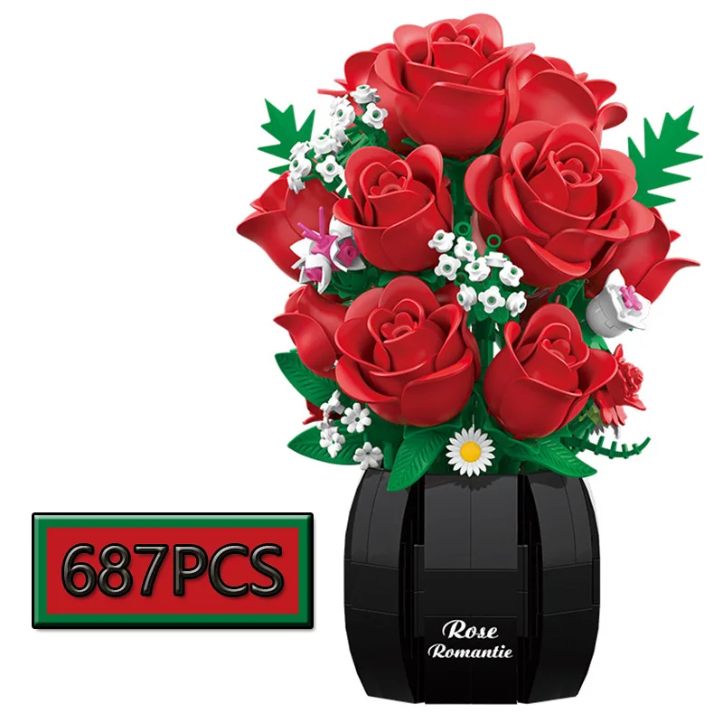 MOC 687PCS Simulation Bouquet Building Blocks Rose Creative Ornament DIY Children's Puzzle Toys Mother's Day Gift
MOC 687PCS Simulation Bouquet Building Blocks Rose Creative Ornament DIY Children's Puzzle Toys Mother's Day Gift