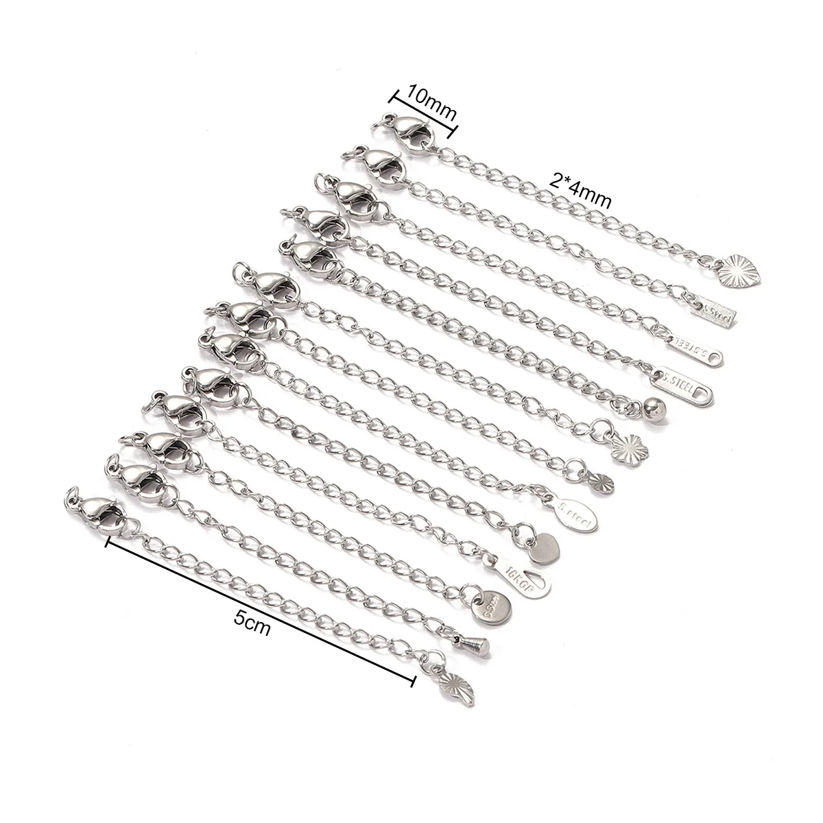 50pcs/Lot Stainless Steel Extender Chain Lobster Clasp DIY Making Necklace Bracelets Extension Chains Accessory 5cm Wholesale
50pcs/Lot Stainless Steel Extender Chain Lobster Clasp DIY Making Necklace Bracelets Extension Chains Accessory 5cm Wholesale