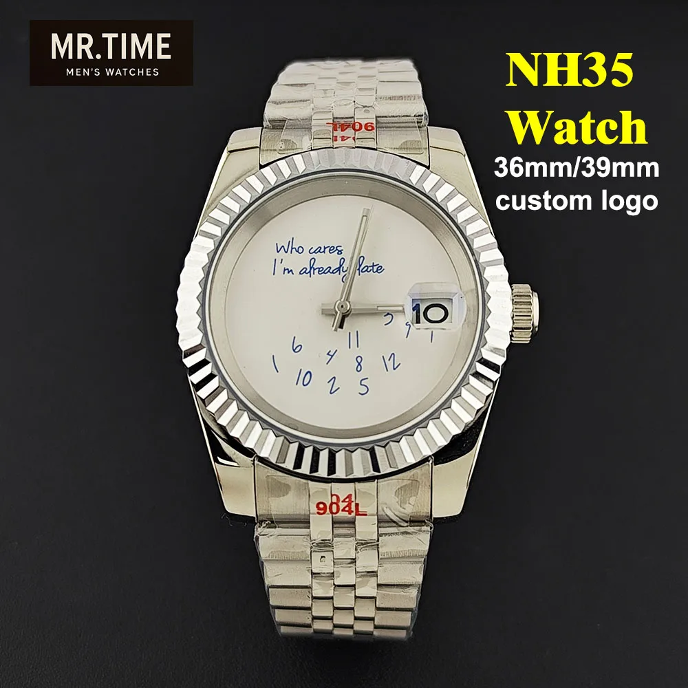 Hot 36mm/39mm NH35 Watch Who Cares im Already Late Watch High Quality Sapphire Crystal Glass Waterproof Case NH35 Movement Watch
Hot 36mm/39mm NH35 Watch Who Cares im Already Late Watch High Quality Sapphire Crystal Glass Waterproof Case NH35 Movement Watch