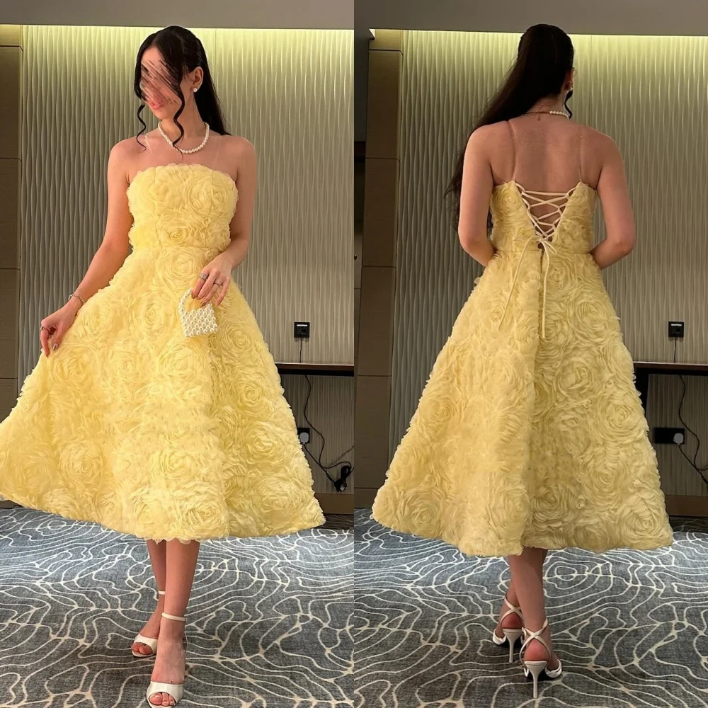 Customized Matching Classic Pleat Ruched Flower A-line Strapless Midi Dresses Bespoke Occasion Dresses High Quality Fashion
Customized Matching Classic Pleat Ruched Flower A-line Strapless Midi Dresses Bespoke Occasion Dresses High Quality Fashion