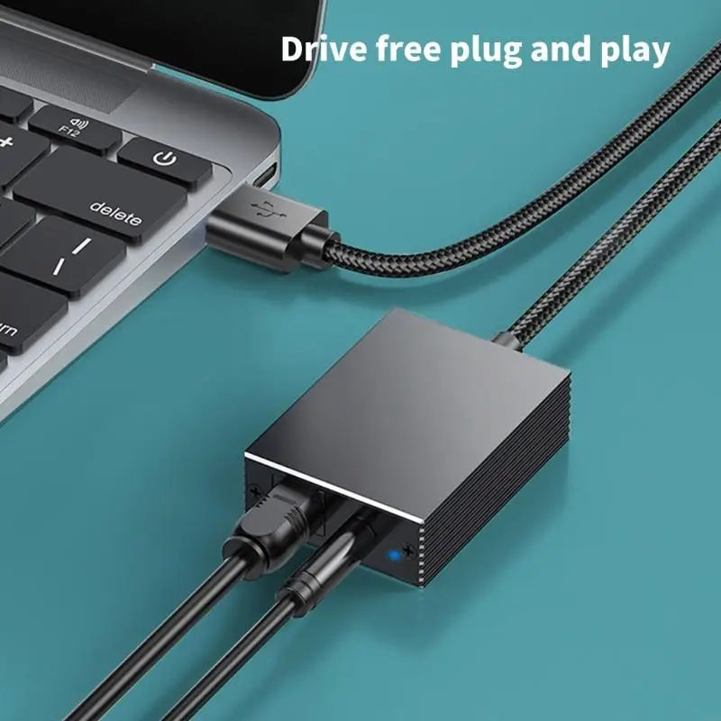 USB Auditory Adapter Converter for Extracting Auditory from Laptop to Optical and 3.5mm Port
USB Auditory Adapter Converter for Extracting Auditory from Laptop to Optical and 3.5mm Port