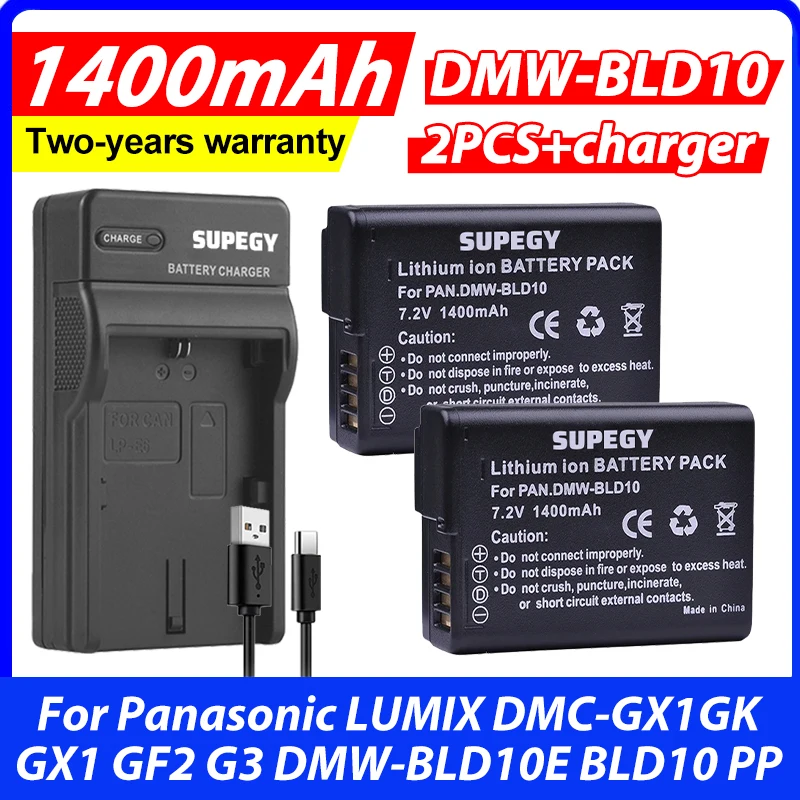 2Pcs 1400mAh DMW-BLD10E DMW BLD10E BLD10 BLD10PP Battery + Charger for Panasonic LUMIX DMC-GX1GK GX1 GF2 G3 DMW-BLD10E BLD10 PP
2Pcs 1400mAh DMW-BLD10E DMW BLD10E BLD10 BLD10PP Battery + Charger for Panasonic LUMIX DMC-GX1GK GX1 GF2 G3 DMW-BLD10E BLD10 PP