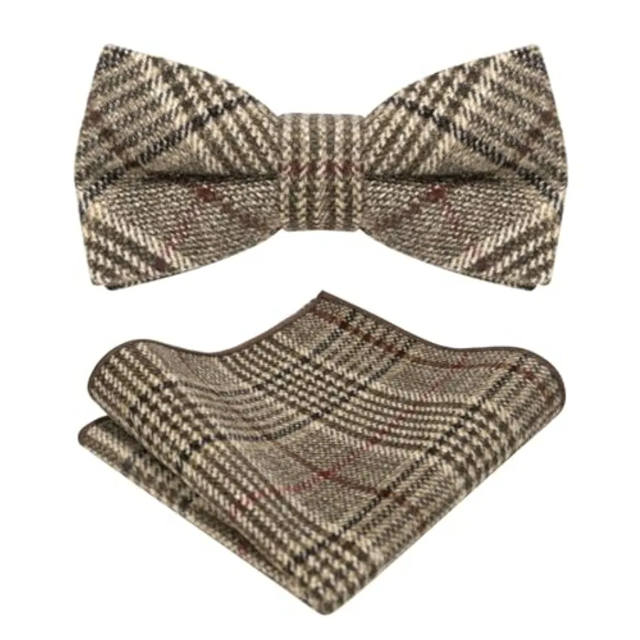 RBOCOTT Wool Pre-tied Bow Tie and Pocket Square Set for Men
RBOCOTT Wool Pre-tied Bow Tie and Pocket Square Set for Men