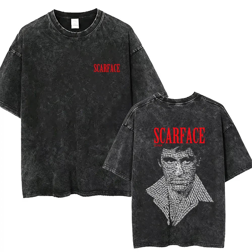 Washed Vintage 90s Classic Gangsters Movie Scarface Tony Montana Al Pacino Face Graphic T-shirts Men's Rock Oversized T Shirts
Washed Vintage 90s Classic Gangsters Movie Scarface Tony Montana Al Pacino Face Graphic T-shirts Men's Rock Oversized T Shirts