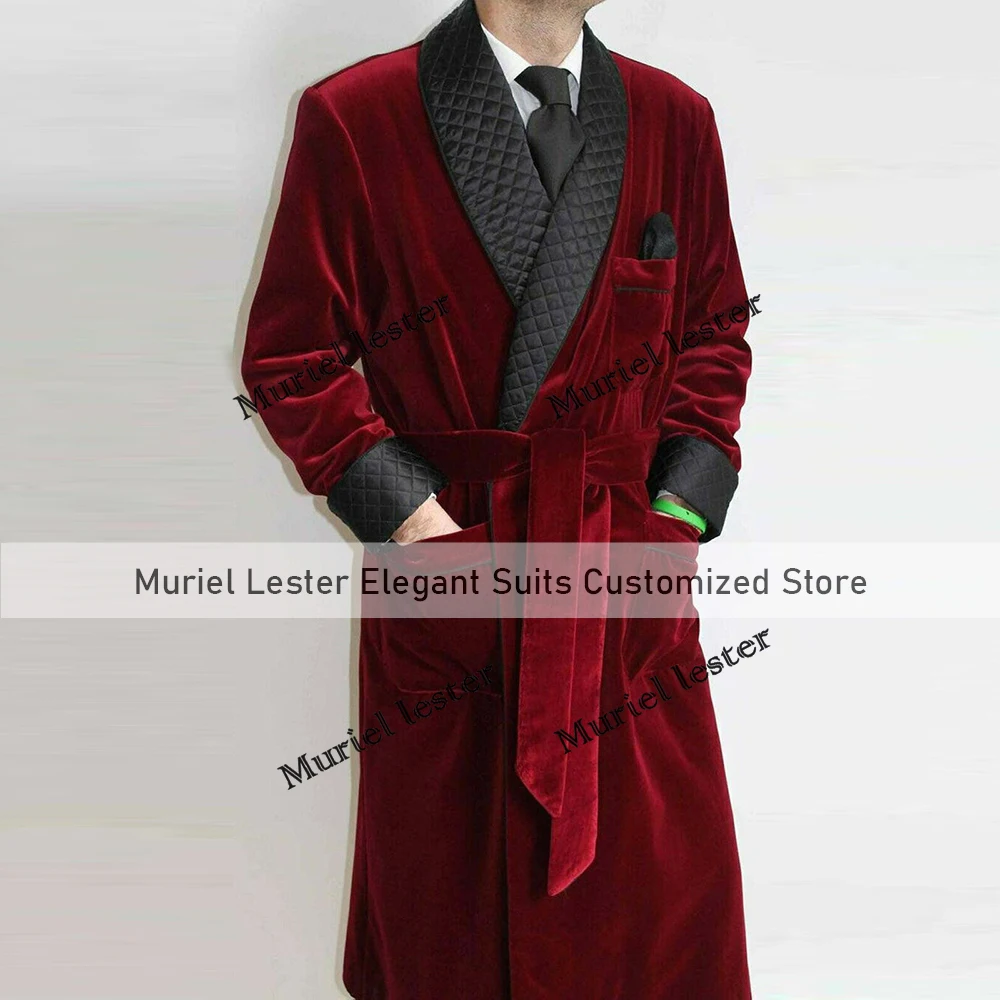 Winter Burgundy Suits Jacket Men Slim Fit Black Peaked Lapel Long Trench Coat Smoking Business Blazer Velvet Manteau Homme 2022
Winter Burgundy Suits Jacket Men Slim Fit Black Peaked Lapel Long Trench Coat Smoking Business Blazer Velvet Manteau Homme 2022