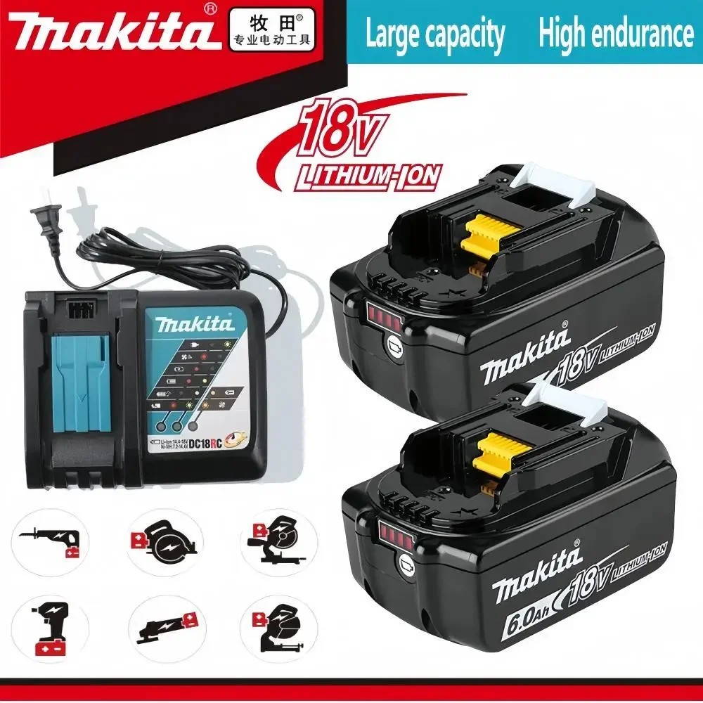 Official 100% genuine Makita 6Ah/5Ah/3Ah for Makita 18V Battery BL1830B BL1850B BL1850 BL1840 BL1860 Replacement Lithium Battery
Official 100% genuine Makita 6Ah/5Ah/3Ah for Makita 18V Battery BL1830B BL1850B BL1850 BL1840 BL1860 Replacement Lithium Battery