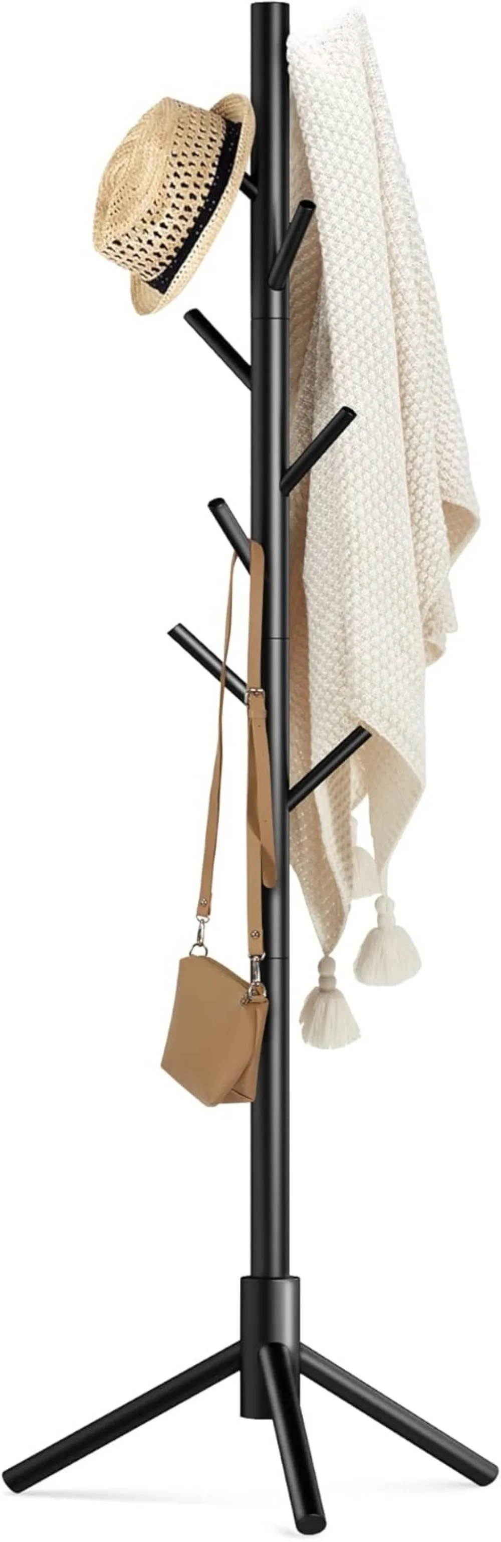 Wooden Coat Rack: 8 hooks, NZ pine, 3-level adjustable. Easy assembly for coats, hats in entryway, bedroom, office.
Wooden Coat Rack: 8 hooks, NZ pine, 3-level adjustable. Easy assembly for coats, hats in entryway, bedroom, office.
