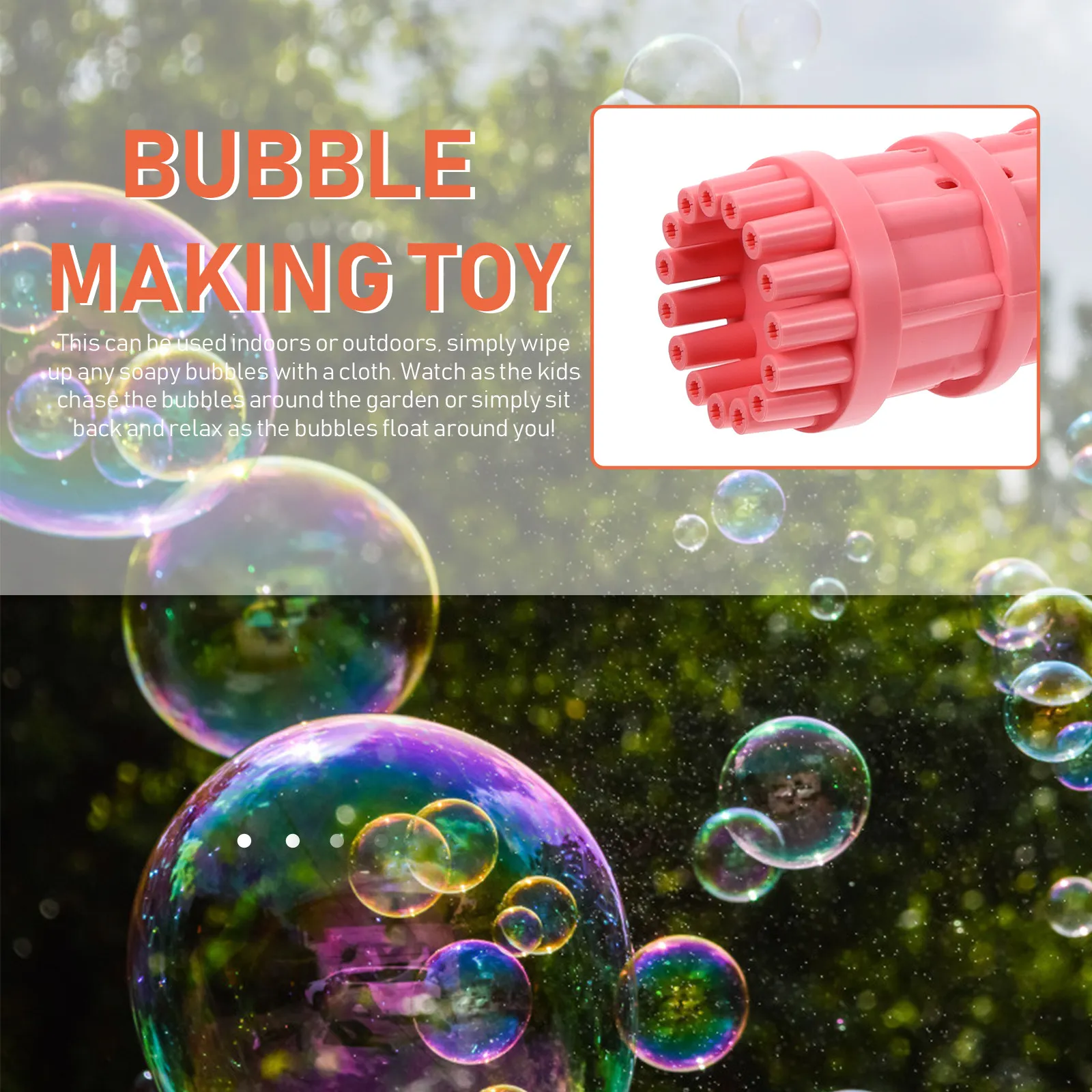 1Set Bubble Maker Machine Kids Electric Bubble Blower 15 Hole Design Easy Press Switch Bubbles Generator for Garden Home Event
1Set Bubble Maker Machine Kids Electric Bubble Blower 15 Hole Design Easy Press Switch Bubbles Generator for Garden Home Event