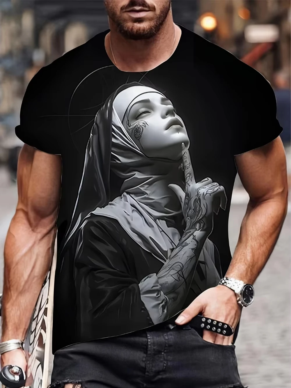 Футболка с рисунком монахини в стиле рок-панк на Хэллоуин, летняя спортивная футболка для отдыха, быстросохнущая мужская футболка, детская одежда, футболка Y2k Woman
Футболка с рисунком монахини в стиле рок-панк на Хэллоуин, летняя спортивная футболка для отдыха, быстросохнущая мужская футболка, детская одежда, футболка Y2k Woman