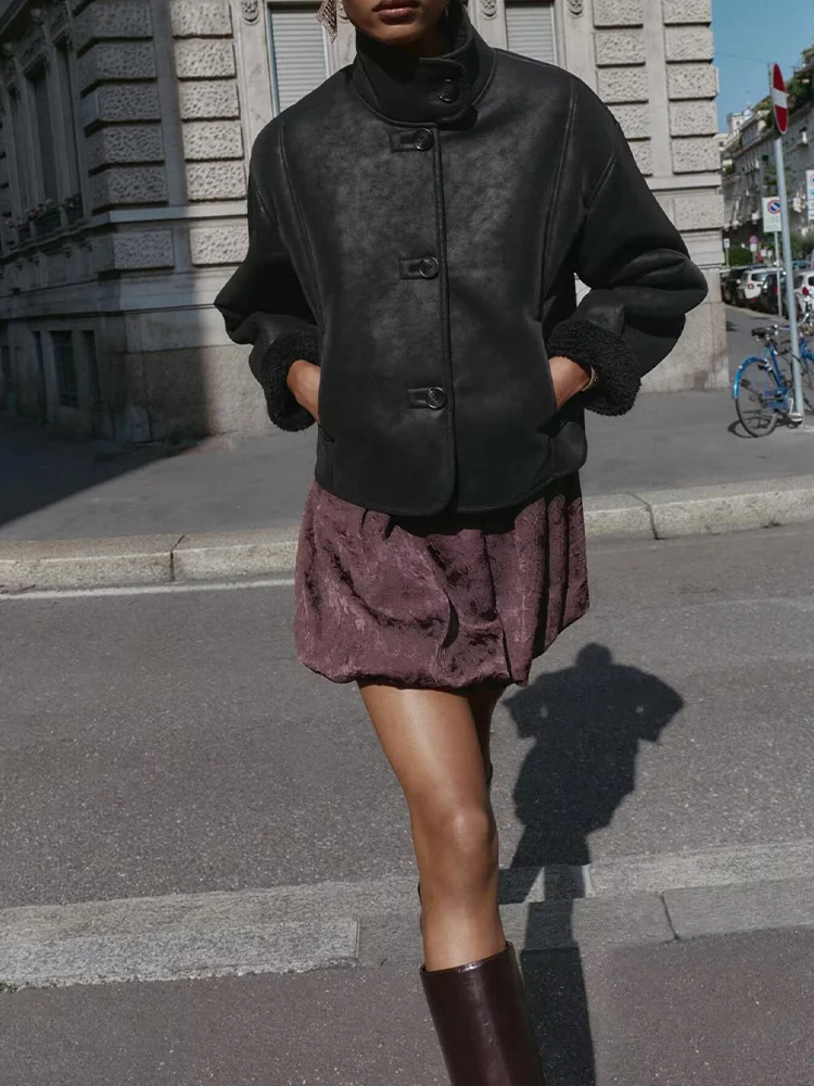 European style new women's fashion versatile temperament simple solid color suede effect long sleeve jacket
European style new women's fashion versatile temperament simple solid color suede effect long sleeve jacket