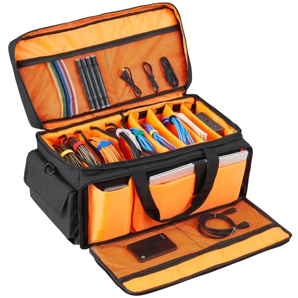 for dj Cable Bag Oxford Fabric 9 Detachable Dividers Padded Shoulder Strap Padded Bottom 23.6x11.8x12.7in
for dj Cable Bag Oxford Fabric 9 Detachable Dividers Padded Shoulder Strap Padded Bottom 23.6x11.8x12.7in
