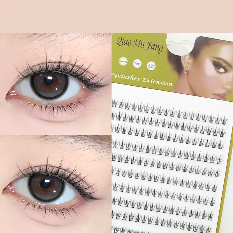 Reusable Air False Eyelashes Single Cluster Small Flame 10 Rows Large Capacity Extension for Natural Look Devil Eyelashes