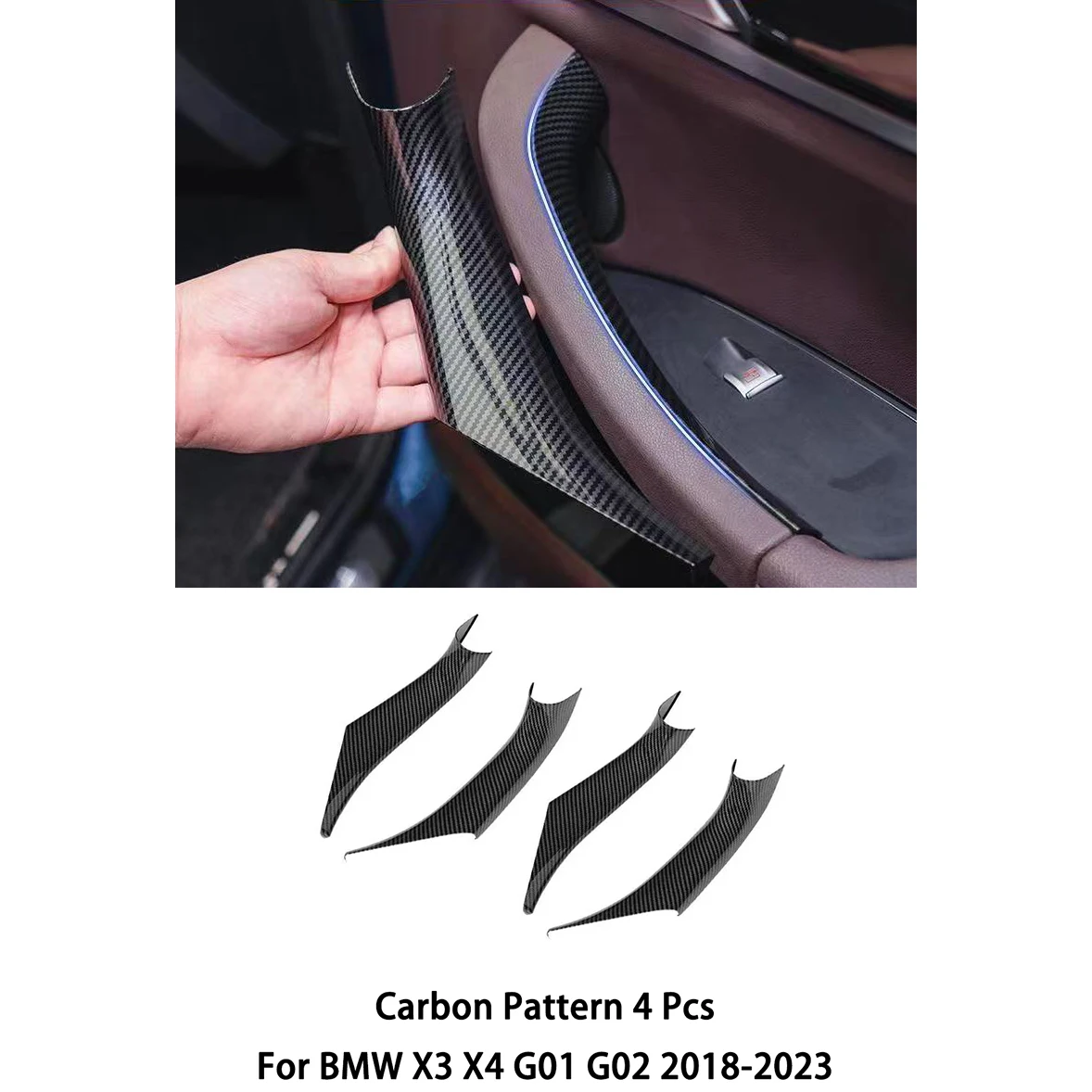 Накладки на ручки дверей автомобиля для BMW X3 G01 2018-2023, X4 G02 2019-2024, левая и правая, защитные декоративные накладки на внутренние ручки дверей
Накладки на ручки дверей автомобиля для BMW X3 G01 2018-2023, X4 G02 2019-2024, левая и правая, защитные декоративные накладки на внутренние ручки дверей