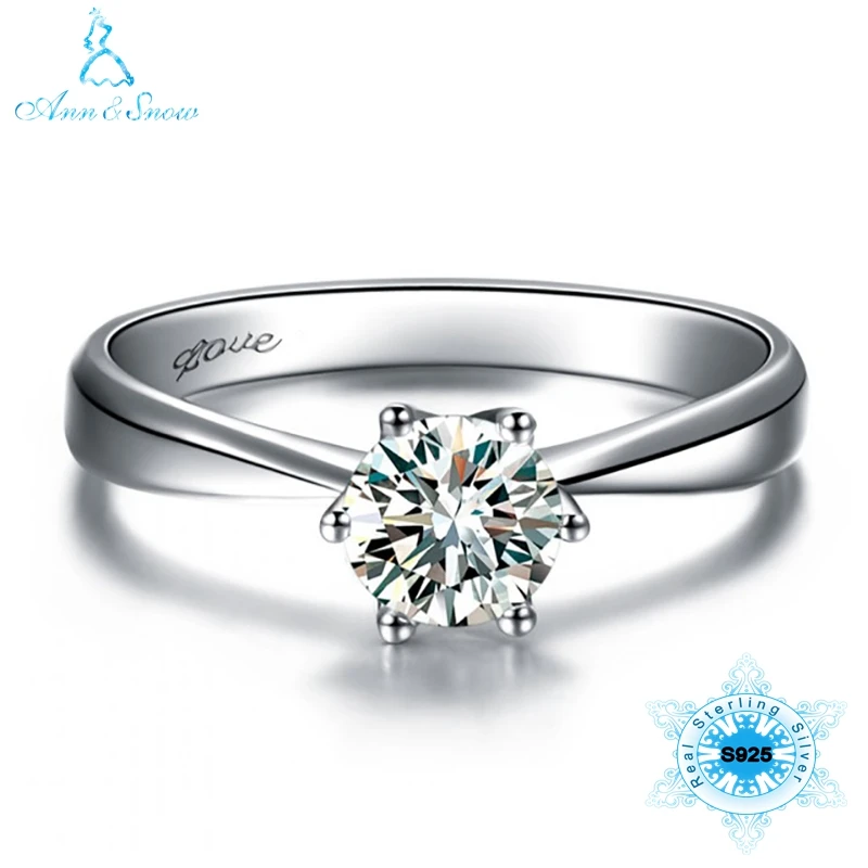 925 Silver Sterling Diamond Engagement Ring Band Accessories Stone 1CT 6.5mm Crystal Designer Silver 925 Jewelry Wedding Rings
925 Silver Sterling Diamond Engagement Ring Band Accessories Stone 1CT 6.5mm Crystal Designer Silver 925 Jewelry Wedding Rings