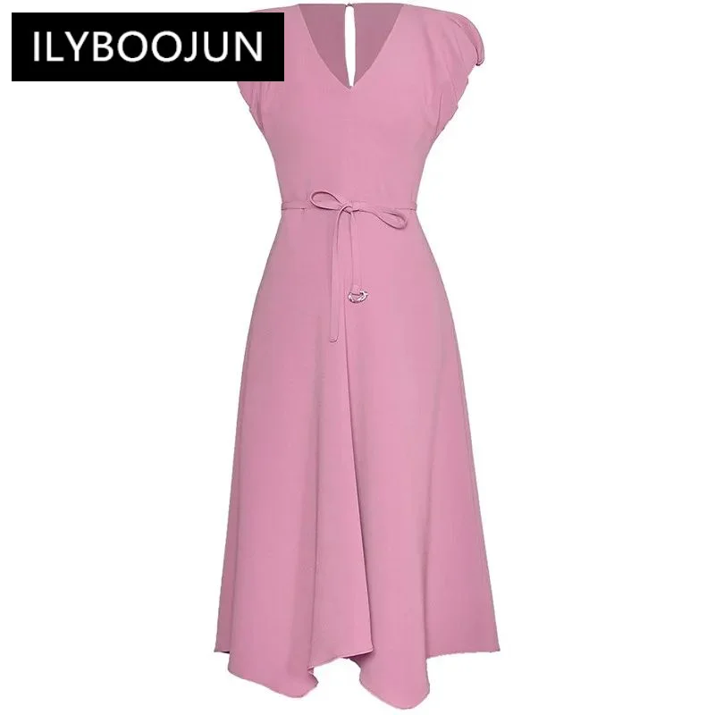 ILYBOOJUN Fashion Women's New V-Neck Short-Sleeved Lace-Up Elegant Irregular Office Lady Vintage A-Line Summer MIDI Dresses
ILYBOOJUN Fashion Women's New V-Neck Short-Sleeved Lace-Up Elegant Irregular Office Lady Vintage A-Line Summer MIDI Dresses