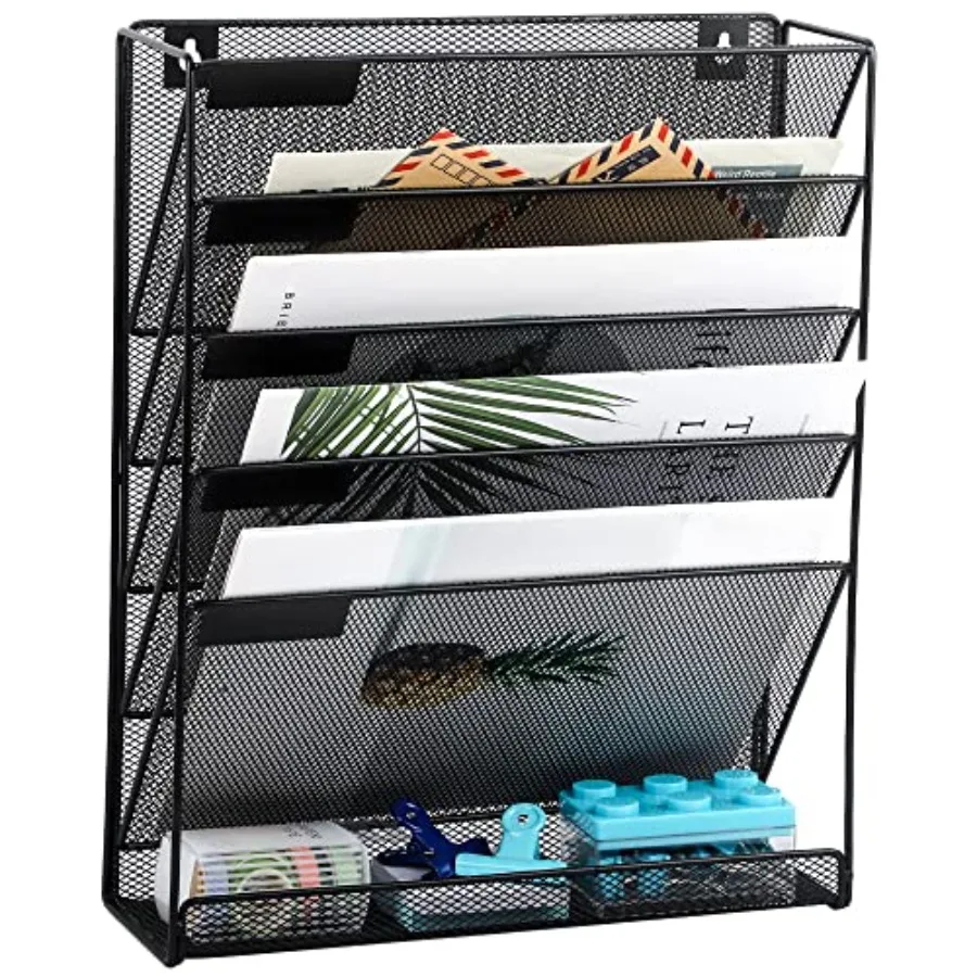 Desk File Organizer Mesh 6-Tier Hanging Wall Mount Document Organization Stand Desktop Vertical Mail Paper Folder Holder Rack w
Desk File Organizer Mesh 6-Tier Hanging Wall Mount Document Organization Stand Desktop Vertical Mail Paper Folder Holder Rack w