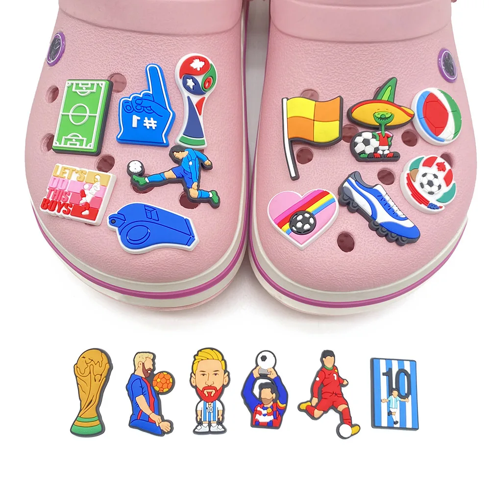 New 18pcs Cartoon Football Series PVC shoe Charms Accessories Detachable DIY Fit Clogs Shoe Decorations Buckle Gifts
New 18pcs Cartoon Football Series PVC shoe Charms Accessories Detachable DIY Fit Clogs Shoe Decorations Buckle Gifts
