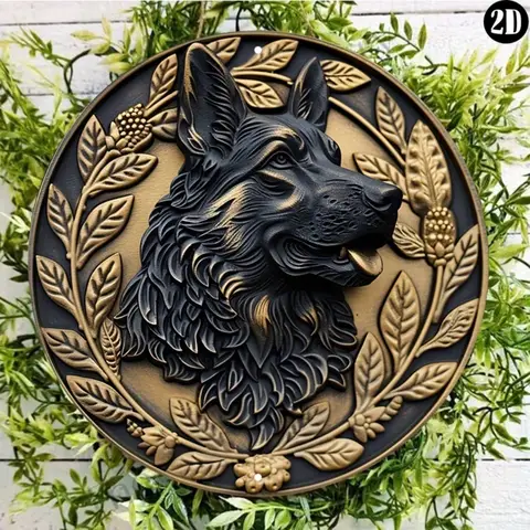 German Shepherd Metal Sign, Laser Cut Aluminum Wall Art, Dog Lover Gift, Waterproof Home Decor
