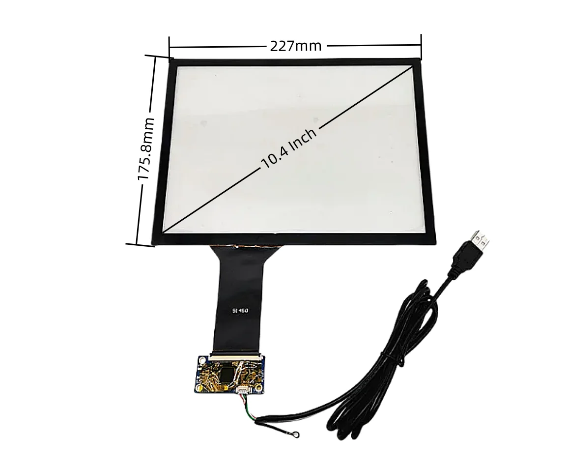 10.4 inch Capacitive Touch Screen Free Drive WIN7 8 10 Android LINUX Universal USB plug and play 2511 chip 10 points touch
10.4 inch Capacitive Touch Screen Free Drive WIN7 8 10 Android LINUX Universal USB plug and play 2511 chip 10 points touch