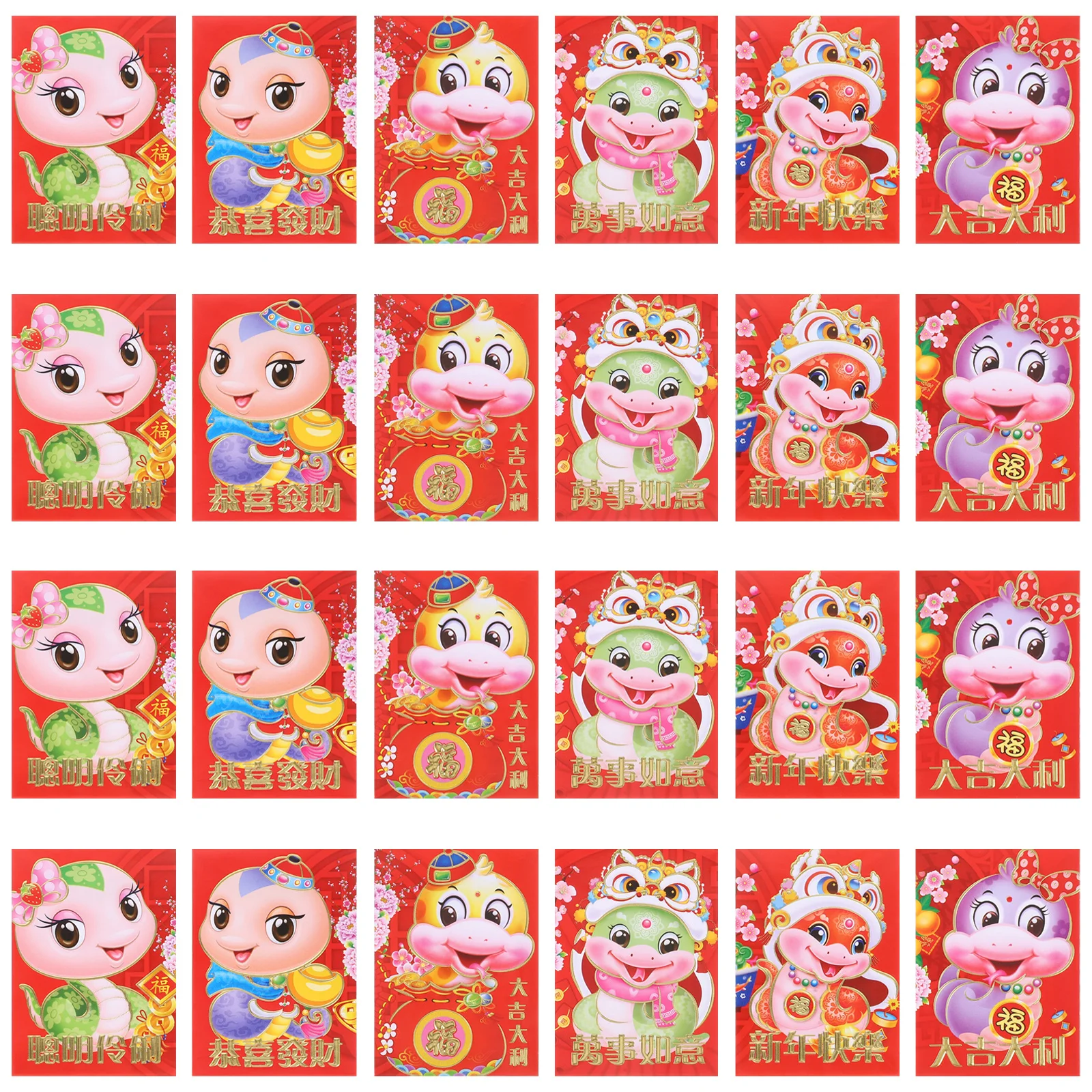 60 шт. красных конвертов для китайского Нового года, конверты для денег с мультяшным дизайном змеи, традиционные праздничные подарки, большая вместимость
60 шт. красных конвертов для китайского Нового года, конверты для денег с мультяшным дизайном змеи, традиционные праздничные подарки, большая вместимость