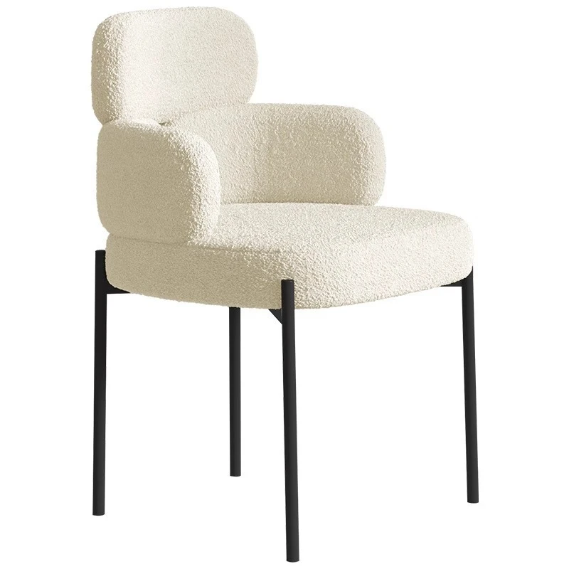 Lamb wool premium cream style white light luxury premium backrest chair
Lamb wool premium cream style white light luxury premium backrest chair