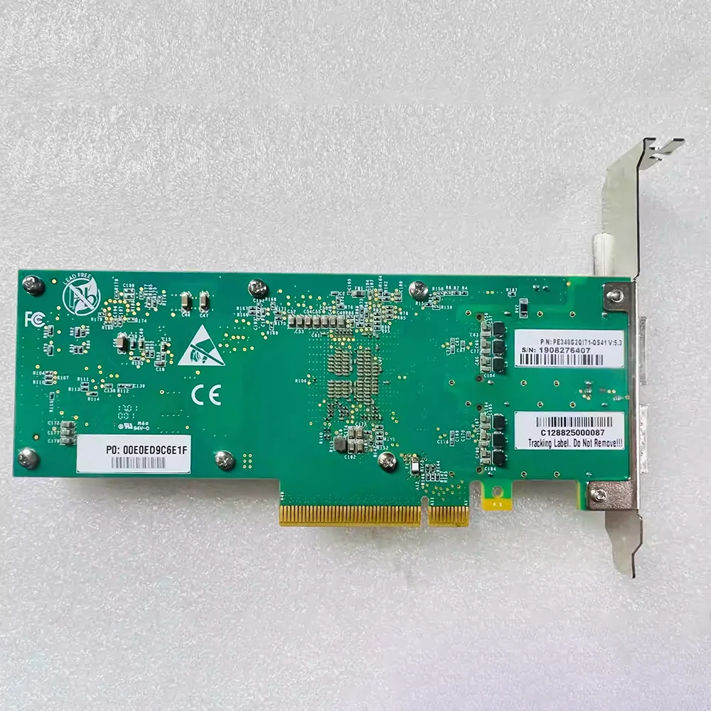Оптоволоконная сетевая карта NIC 40G, 10-гигабитная, с двумя электрическими портами PE340G2QI71-QS41
Оптоволоконная сетевая карта NIC 40G, 10-гигабитная, с двумя электрическими портами PE340G2QI71-QS41