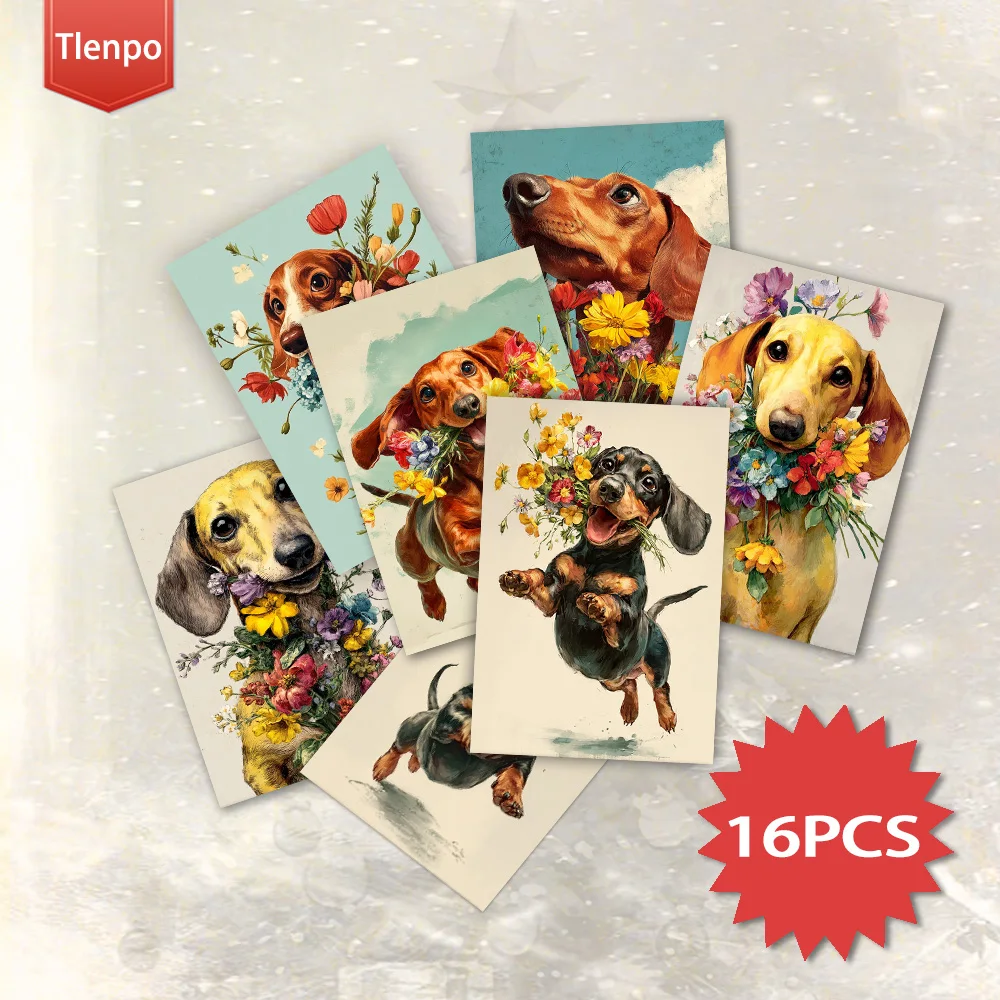 16pcs,Spring Dachshund Floral Postcards,HD Printed, birthday/anniversary gifts, collectibles, suitable for gift-giving
16pcs,Spring Dachshund Floral Postcards,HD Printed, birthday/anniversary gifts, collectibles, suitable for gift-giving