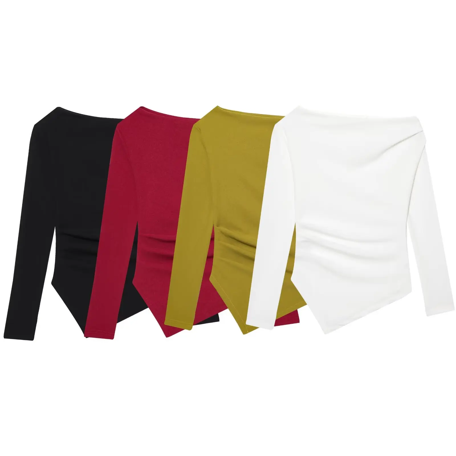 BM&MD&ZA Womens Casual Simple Elegant Asymmetrical Design Stretch Slim Fit Longsleeved T - Shirt with Waist Pleat Decoration
BM&MD&ZA Womens Casual Simple Elegant Asymmetrical Design Stretch Slim Fit Longsleeved T - Shirt with Waist Pleat Decoration