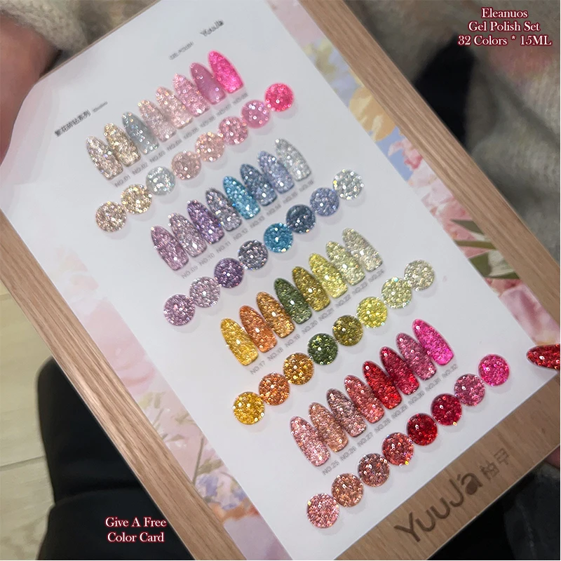 YuuJa 32 Colors Sparkle Glitter Gel Polish Set Shimmer Sequins UV LED Nail Varnish Soak Off Semi Permanent Nail Art Manicure
YuuJa 32 Colors Sparkle Glitter Gel Polish Set Shimmer Sequins UV LED Nail Varnish Soak Off Semi Permanent Nail Art Manicure