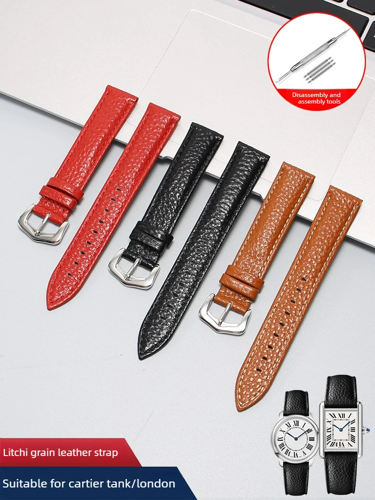 Watch Strap Men's Leather for Cartier Cartie Tank London Key Must Lychee Pin Buckle Strap Women
Watch Strap Men's Leather for Cartier Cartie Tank London Key Must Lychee Pin Buckle Strap Women